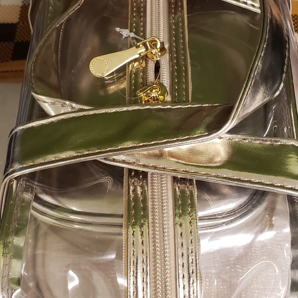 Vince Camuto Gold and Cream Cosmetic Bag Set - Picture 4 of 7